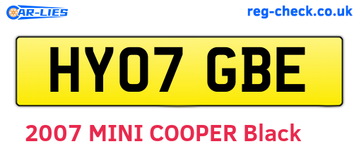 HY07GBE are the vehicle registration plates.