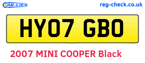 HY07GBO are the vehicle registration plates.