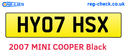 HY07HSX are the vehicle registration plates.