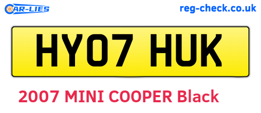 HY07HUK are the vehicle registration plates.