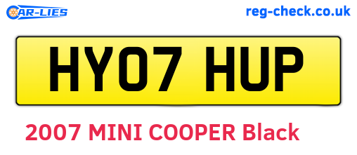 HY07HUP are the vehicle registration plates.