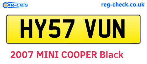 HY57VUN are the vehicle registration plates.