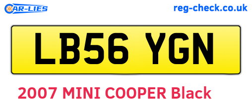 LB56YGN are the vehicle registration plates.