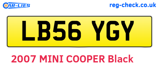 LB56YGY are the vehicle registration plates.