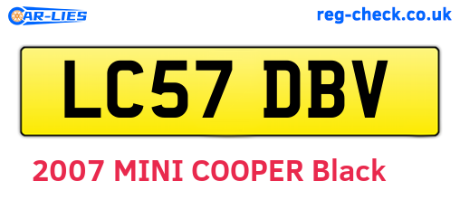LC57DBV are the vehicle registration plates.