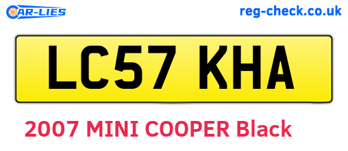 LC57KHA are the vehicle registration plates.