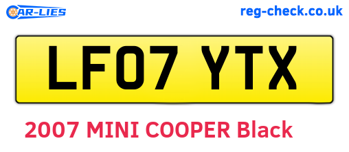 LF07YTX are the vehicle registration plates.