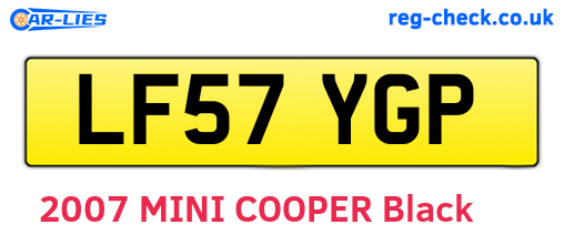 LF57YGP are the vehicle registration plates.