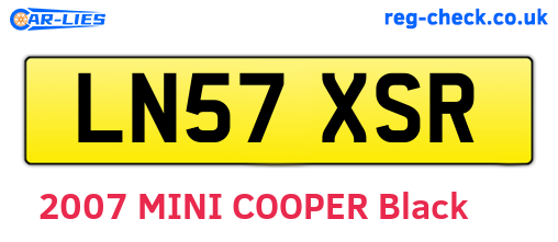 LN57XSR are the vehicle registration plates.