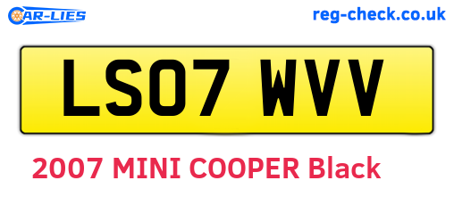 LS07WVV are the vehicle registration plates.