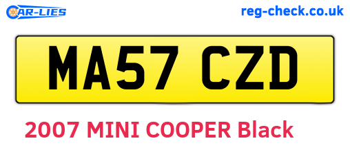 MA57CZD are the vehicle registration plates.