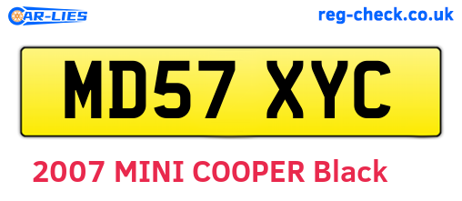 MD57XYC are the vehicle registration plates.