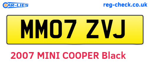 MM07ZVJ are the vehicle registration plates.