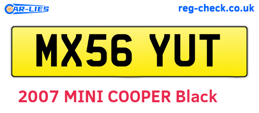 MX56YUT are the vehicle registration plates.