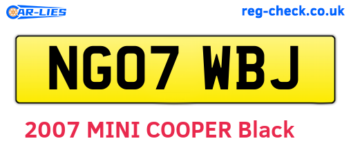NG07WBJ are the vehicle registration plates.