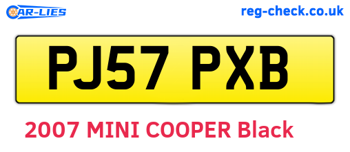 PJ57PXB are the vehicle registration plates.