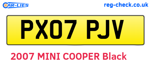 PX07PJV are the vehicle registration plates.