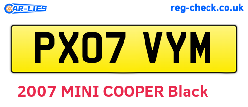 PX07VYM are the vehicle registration plates.