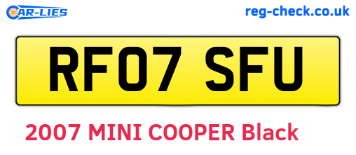 RF07SFU are the vehicle registration plates.
