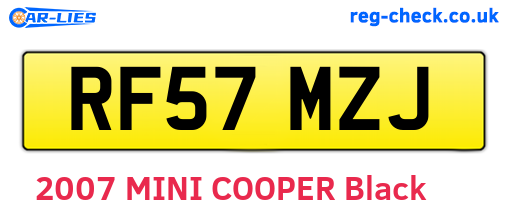 RF57MZJ are the vehicle registration plates.