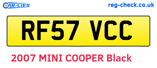 RF57VCC are the vehicle registration plates.