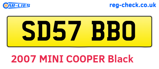 SD57BBO are the vehicle registration plates.