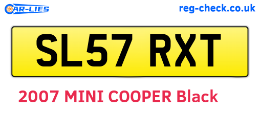 SL57RXT are the vehicle registration plates.
