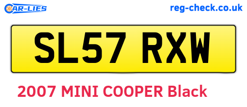 SL57RXW are the vehicle registration plates.