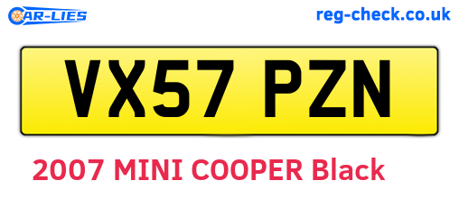 VX57PZN are the vehicle registration plates.