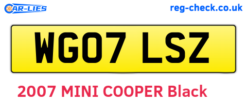 WG07LSZ are the vehicle registration plates.