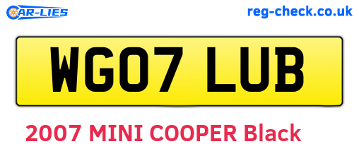 WG07LUB are the vehicle registration plates.
