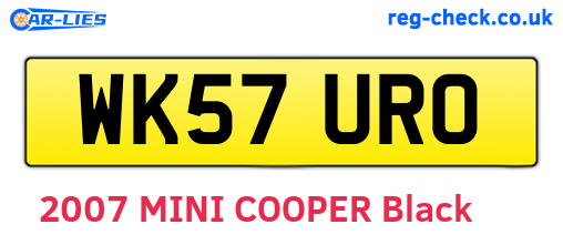 WK57URO are the vehicle registration plates.