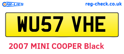 WU57VHE are the vehicle registration plates.