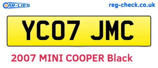 YC07JMC are the vehicle registration plates.
