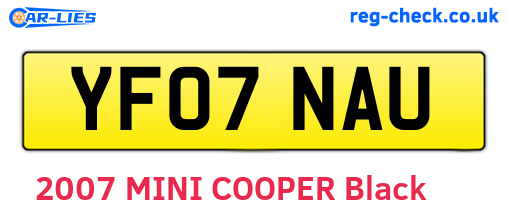 YF07NAU are the vehicle registration plates.