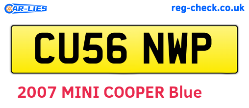 CU56NWP are the vehicle registration plates.