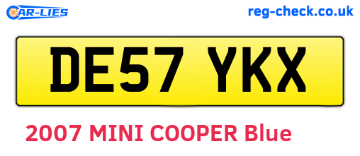 DE57YKX are the vehicle registration plates.