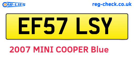 EF57LSY are the vehicle registration plates.