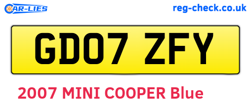 GD07ZFY are the vehicle registration plates.