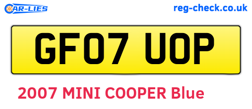 GF07UOP are the vehicle registration plates.