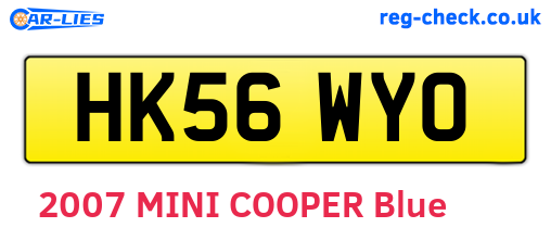HK56WYO are the vehicle registration plates.
