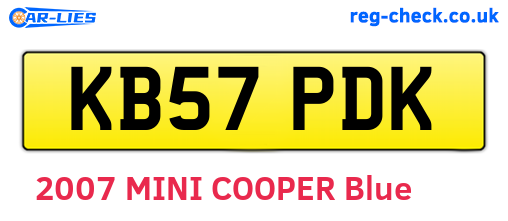 KB57PDK are the vehicle registration plates.