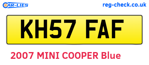 KH57FAF are the vehicle registration plates.