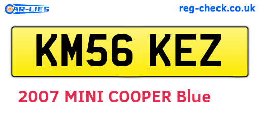 KM56KEZ are the vehicle registration plates.
