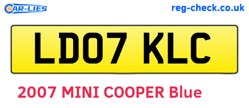 LD07KLC are the vehicle registration plates.