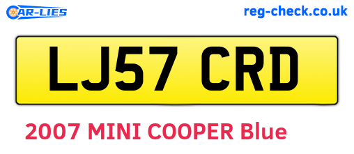 LJ57CRD are the vehicle registration plates.