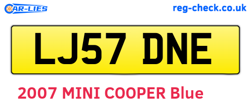 LJ57DNE are the vehicle registration plates.