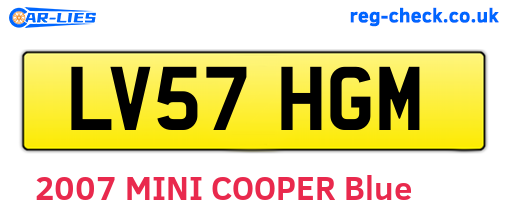 LV57HGM are the vehicle registration plates.