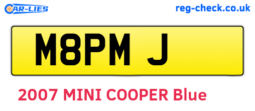 M8PMJ are the vehicle registration plates.