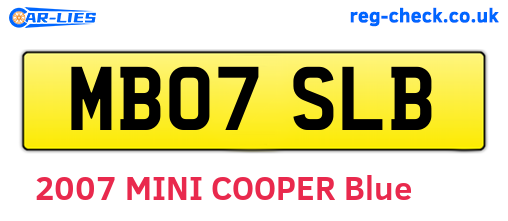 MB07SLB are the vehicle registration plates.